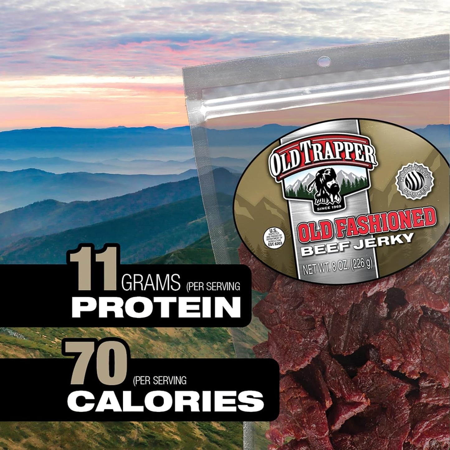 Old Trapper Beef Jerky Old-Fashioned 8 Ounce Pack