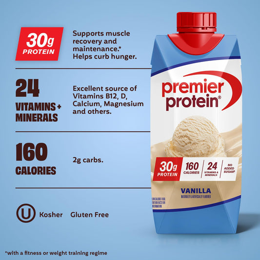 Premier Protein Shake, Vanilla, 30G Protein, 12 Pack