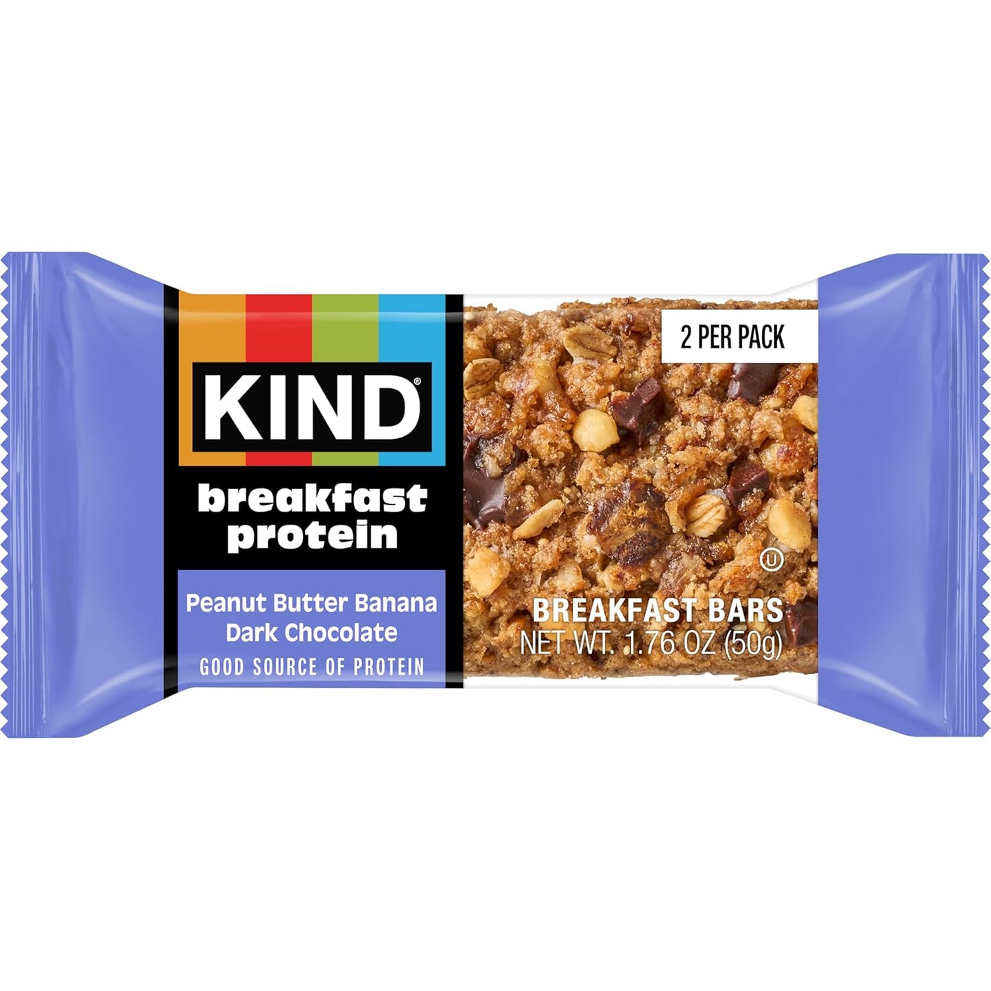 KIND Breakfast Protein Bars, Peanut Butter Banana Dark Chocolate, 8G Protein, 6 Count