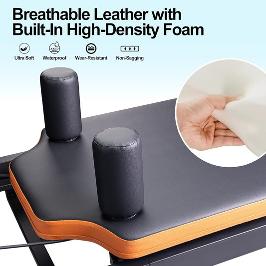 Pilates Reformer, Foldable Pilates Machine & Equipment for Home Use and Gym Workout, Suitable for Advanced and Beginners Users, up to 250 Lbs Weight Capacity