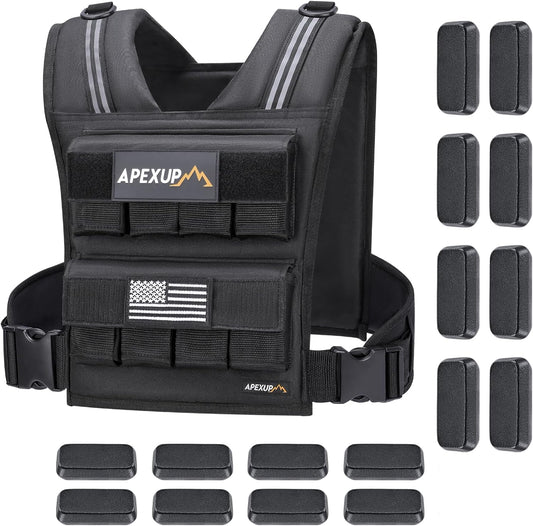 APEXUP Adjustable Weighted Vest Men 20lbs/30lbs/40lbs