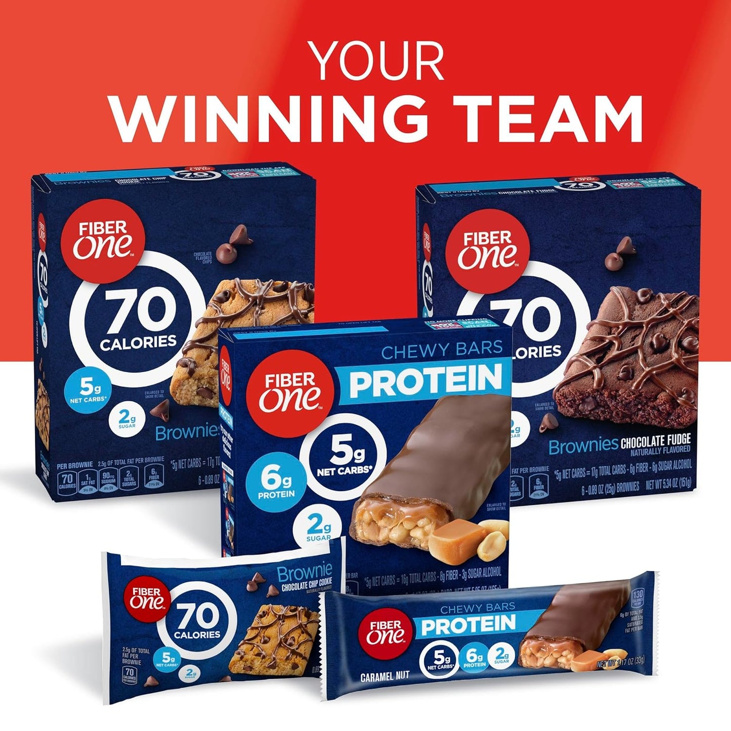 Fiber One 70 Calorie Brownies, Chocolate Fudge Snack Bars, Mega Pack, 18 Ct, 16 Oz