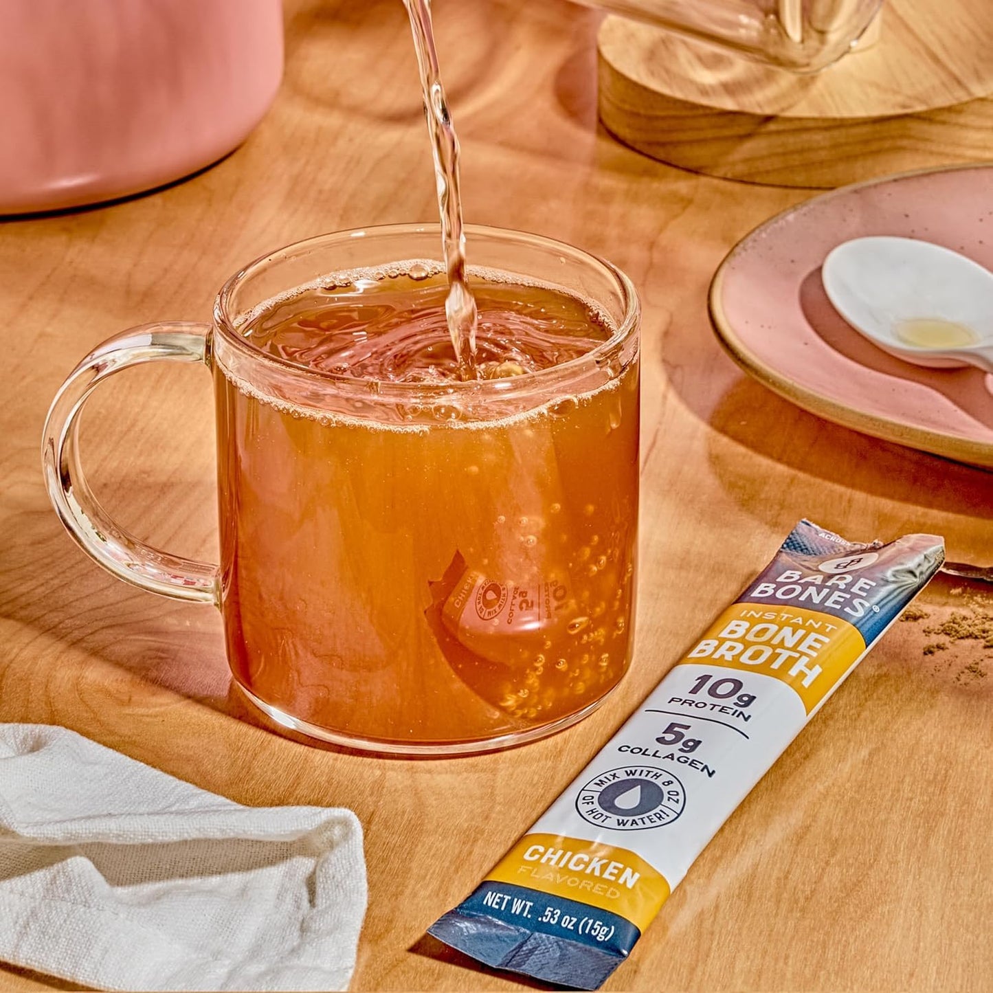 Classic Chicken Bone Broth Instant Powdered Mix Packets | 5G Collagen | 10G Protein | Keto & Paleo Friendly