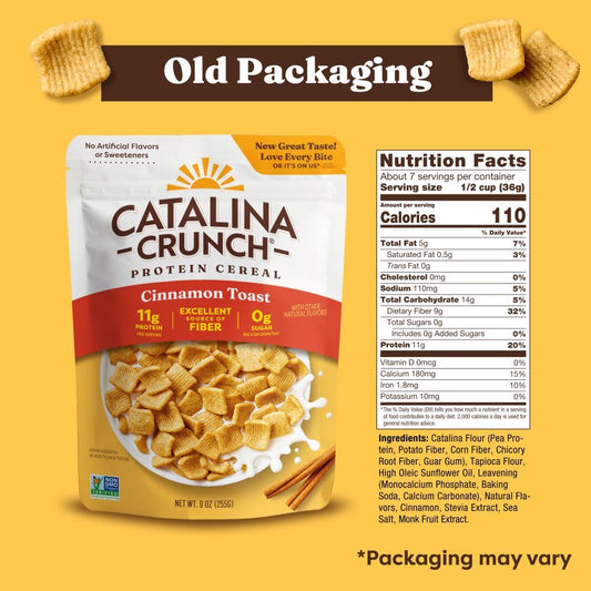 Catalina Crunch Protein Cereal - Cinnamon Toast - 9 oz. Bag (Pack of 1)