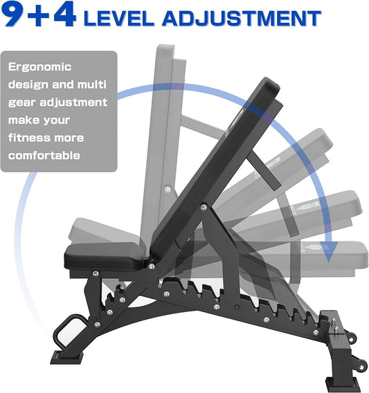 MAJOR FITNESS Weight Bench - 1300LBS Weight Capacity