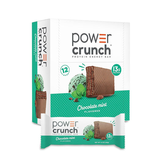 Power Crunch Protein Energy Wafer Bars, Chocolate Mint (12 Count)