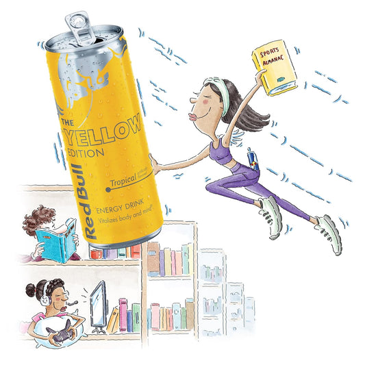 Red Bull Yellow Edition Energy Drink, Tropical, Pack of 24 Cans