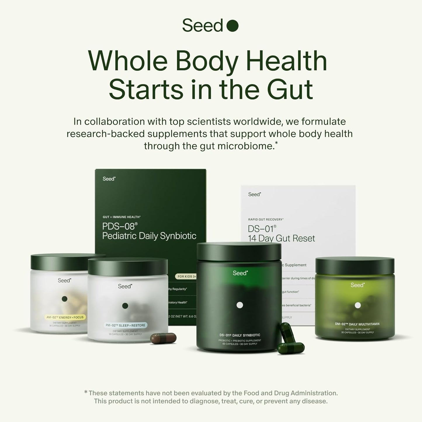 Seed DS-01 Daily Synbiotic - Prebiotic and Probiotic for Women & Men