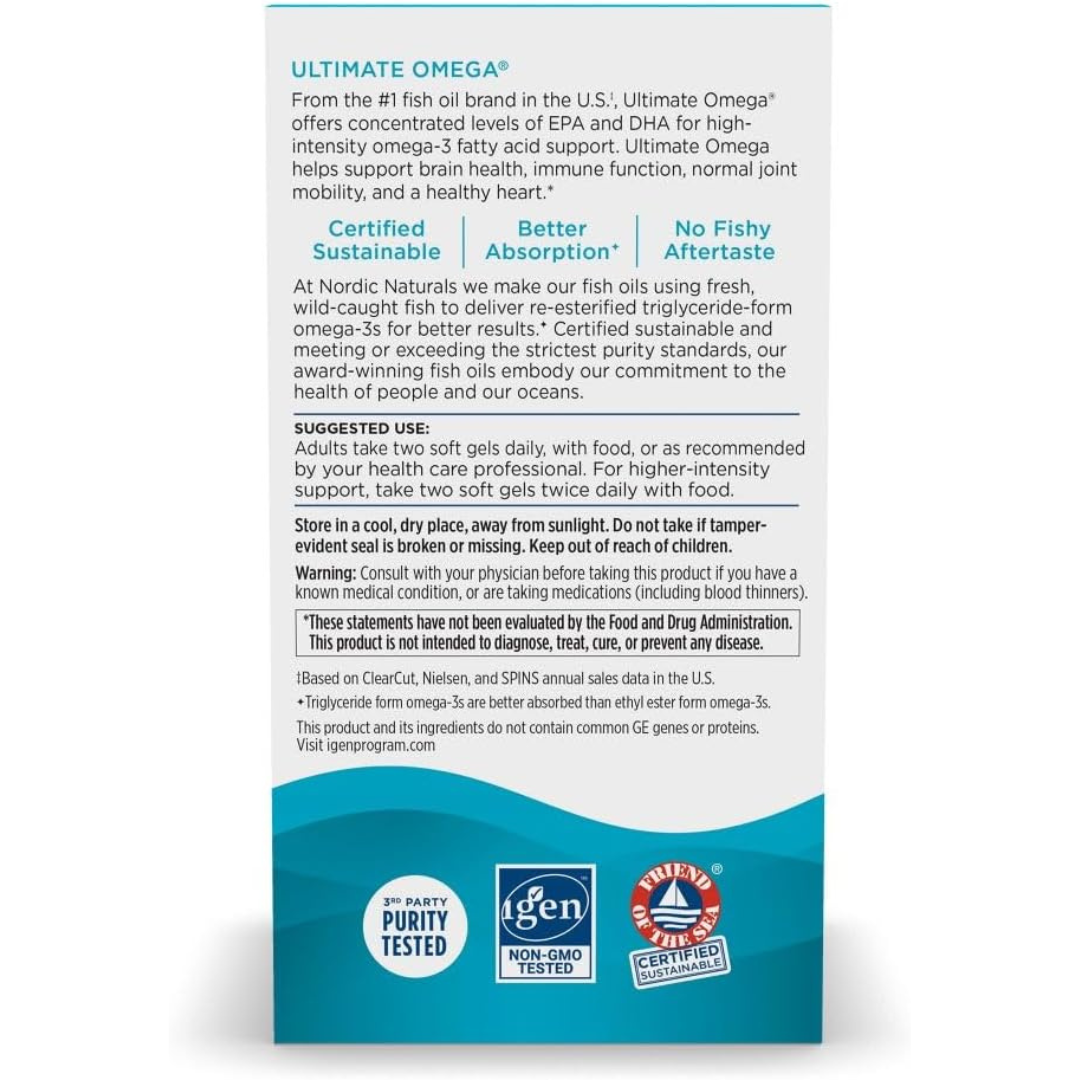 Nordic Naturals Ultimate Omega-3 Fish Oil Supplement with EPA & DHA