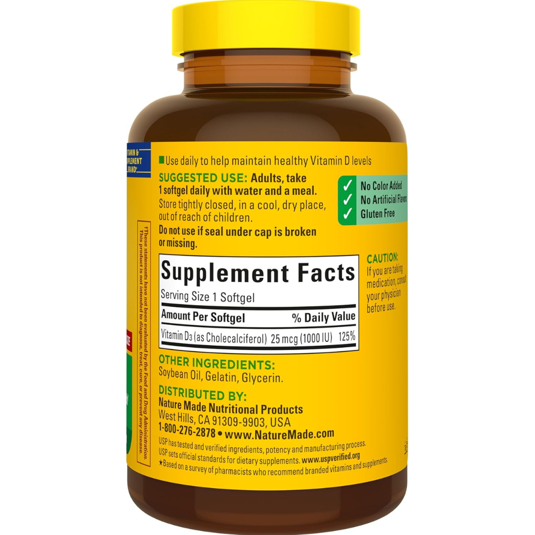Nature Made Vitamin D3 1000 IU (25 mcg)