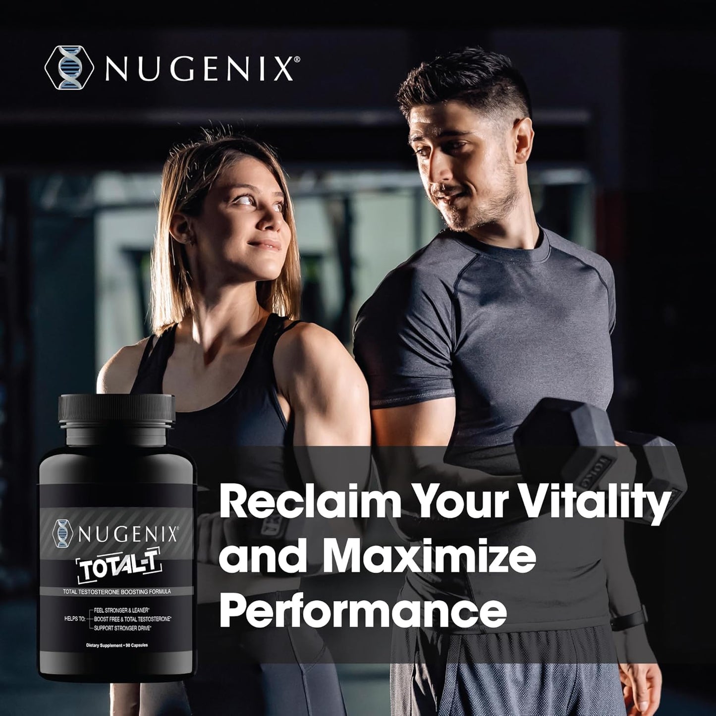 Nugenix Total-T, Free and Total Testosterone Booster Supplement for Men
