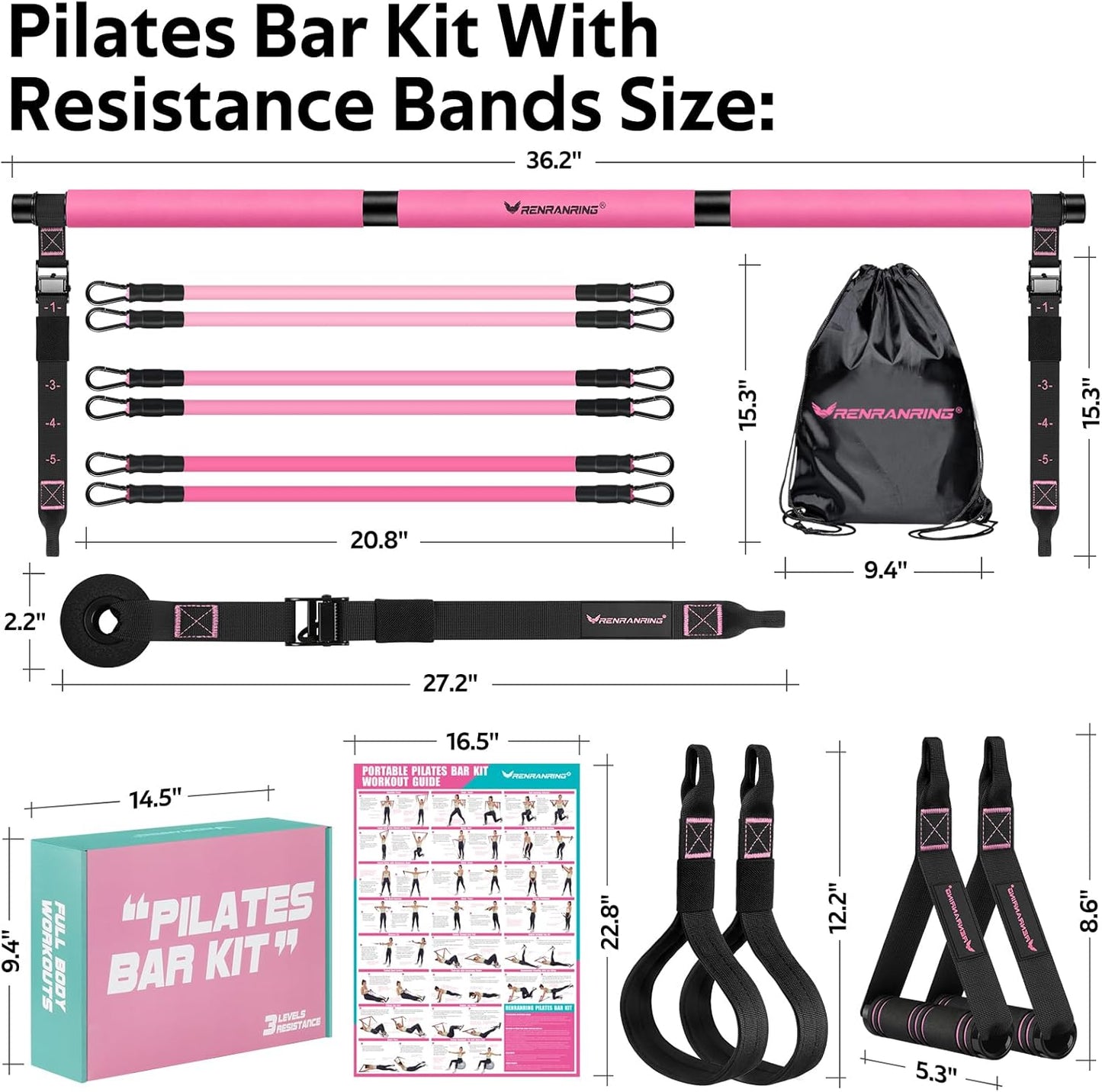 Pilates Bar Kit with Resistance Bands
