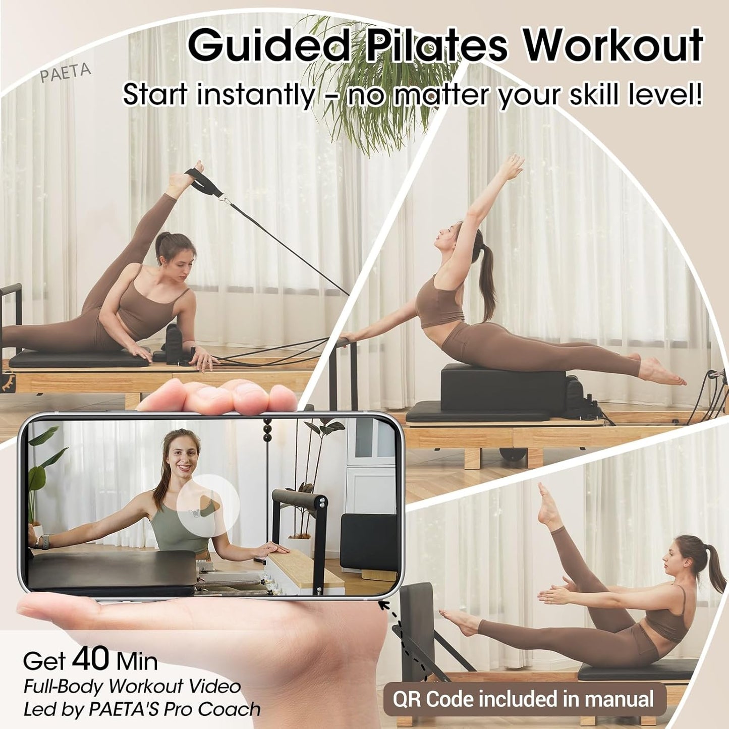 Pilates Reformer, 92" Wooden Pilates Reformer Machine