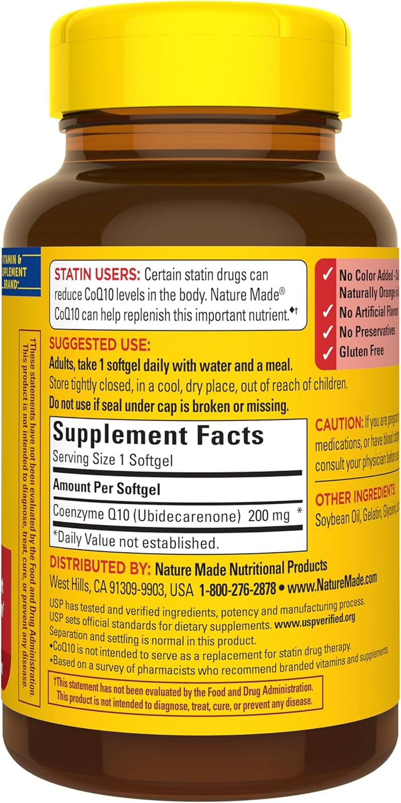 Nature Made CoQ10 200mg Softgels Dietary Supplement