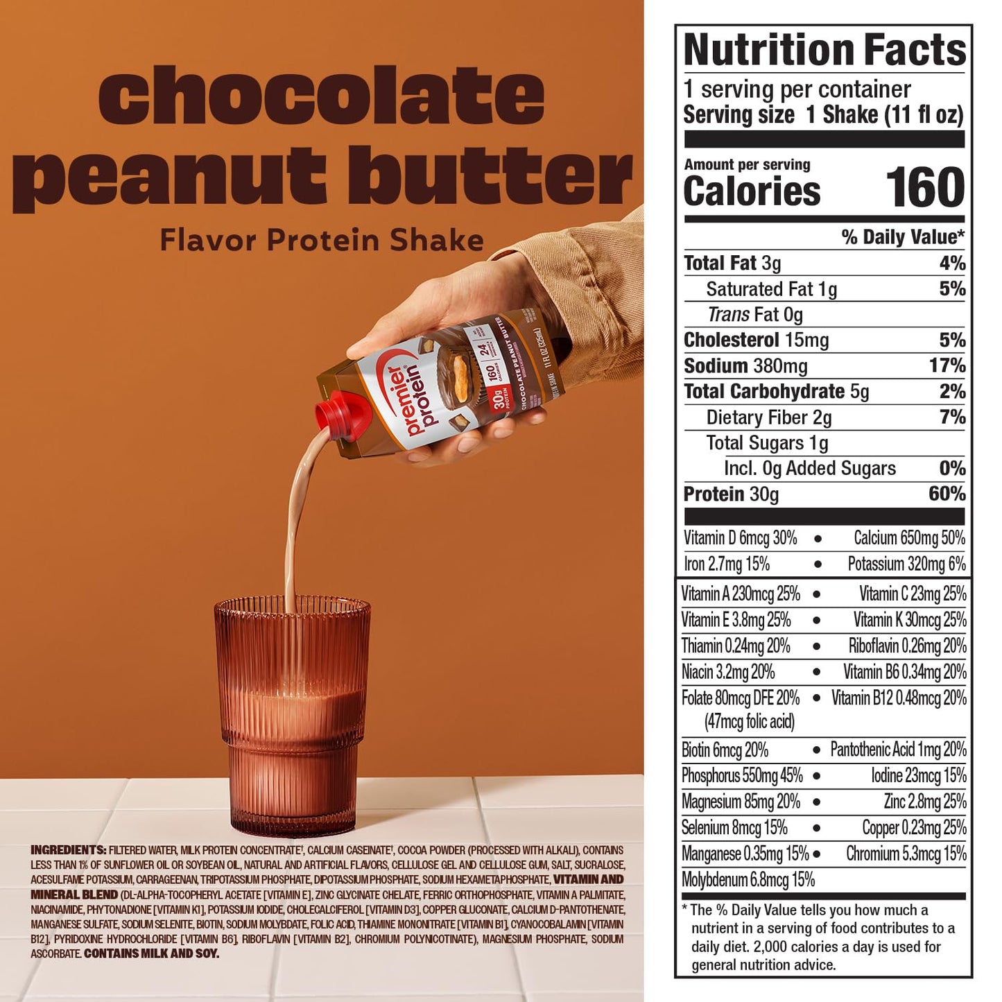 Premier Protein Shake, Chocolate Peanut Butter, 30G Protein, 12 Pack