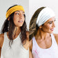 Gili 6 Pack Wide Headbands for Women Non Slip Soft Elastic Hair Bands Yoga Running Sports Workout Gym Head Wraps, Knotted Cotton Cloth African Turbans Bandana (With 6 Pcs Hair Ties)