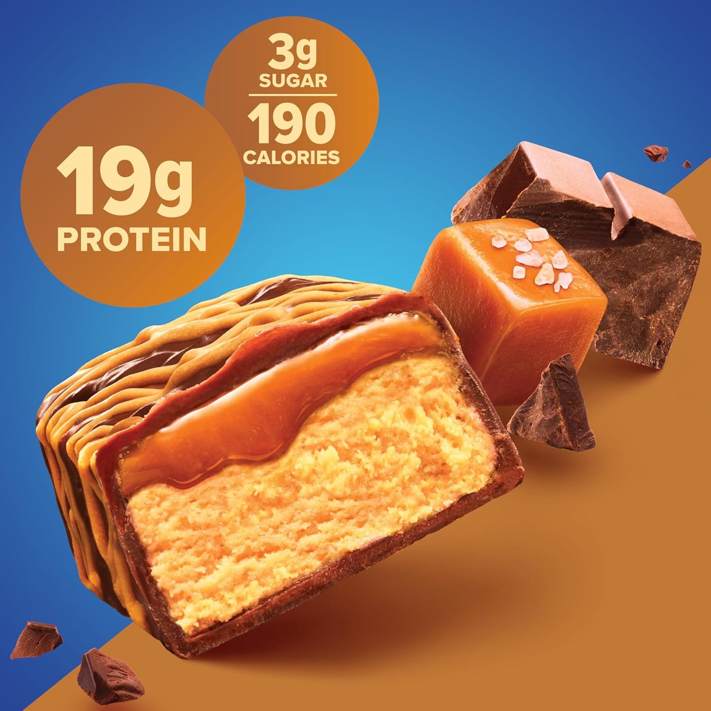 Pure Protein Chocolate Salted Caramel Protein Bars – 20G Protein, 3G Sugar, 190 Calories (12 Count)