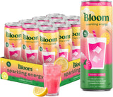 Bloom Nutrition Sparkling Energy Drink - Natural Caffeine, Zero Sugar, 180Mg Caffeine - Summer Splash - 12oz 12 Pack