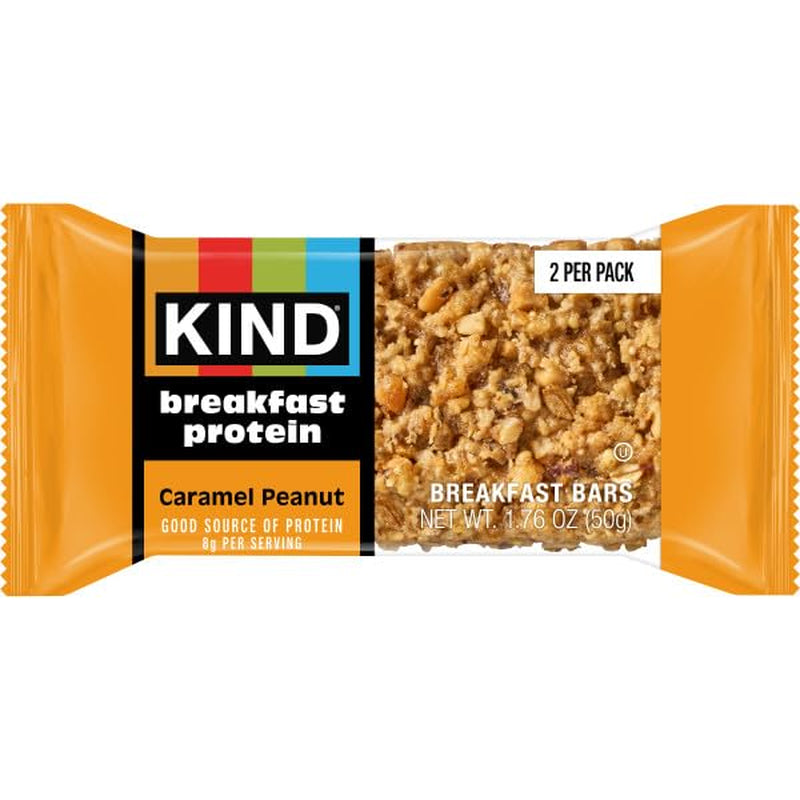 KIND Breakfast Protein Bars, Caramel Peanut, 8G Protein, 6 Count