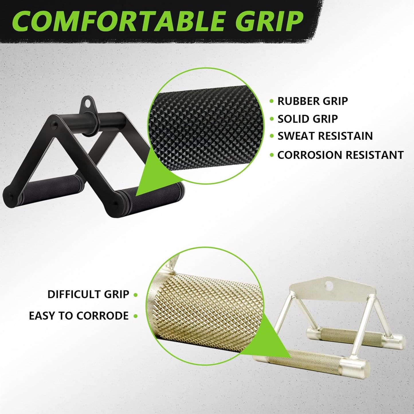 Double D Row Handle Cable Attachment for Weight Workout