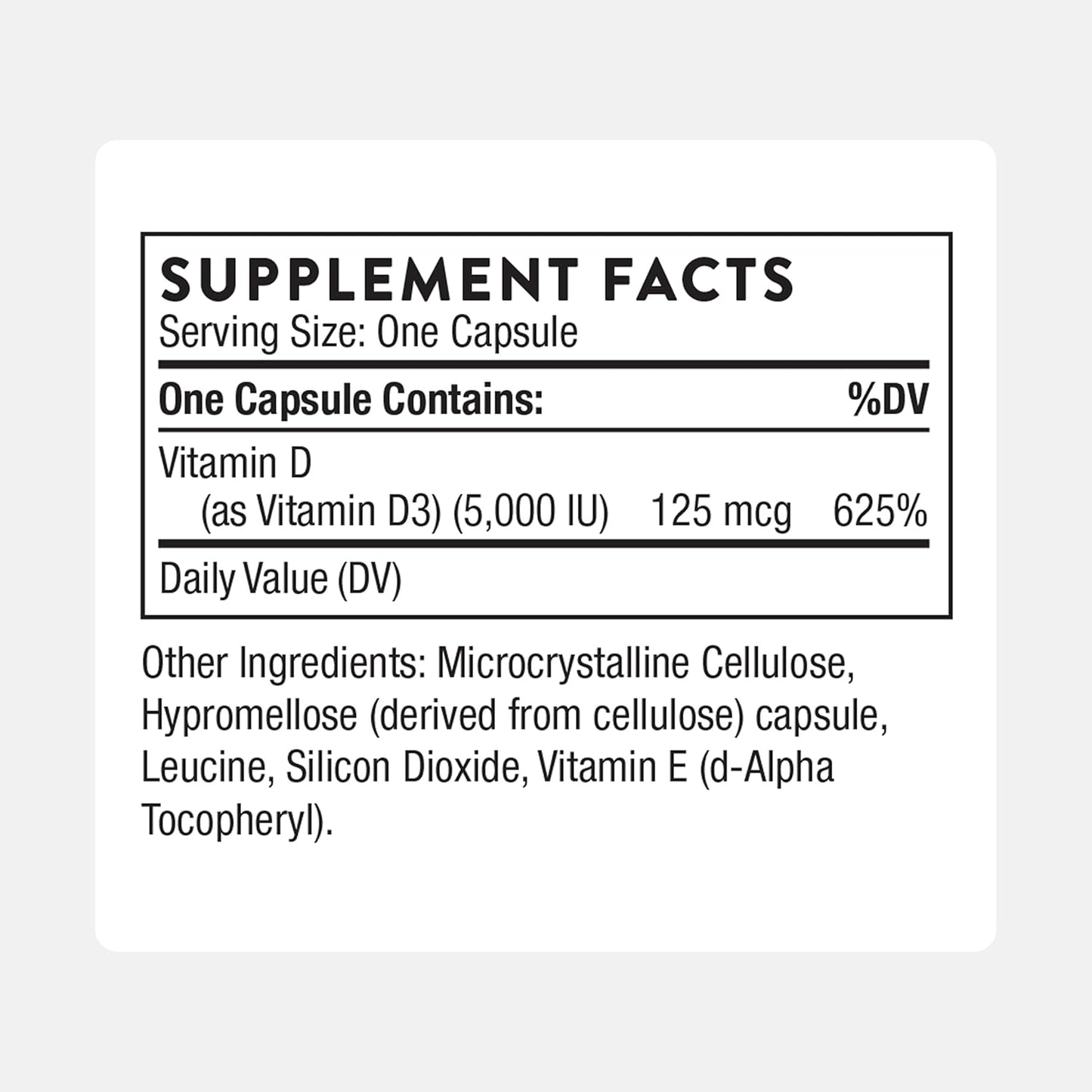 THORNE - Vitamin D-5,000 - Vitamin D3 Supplement