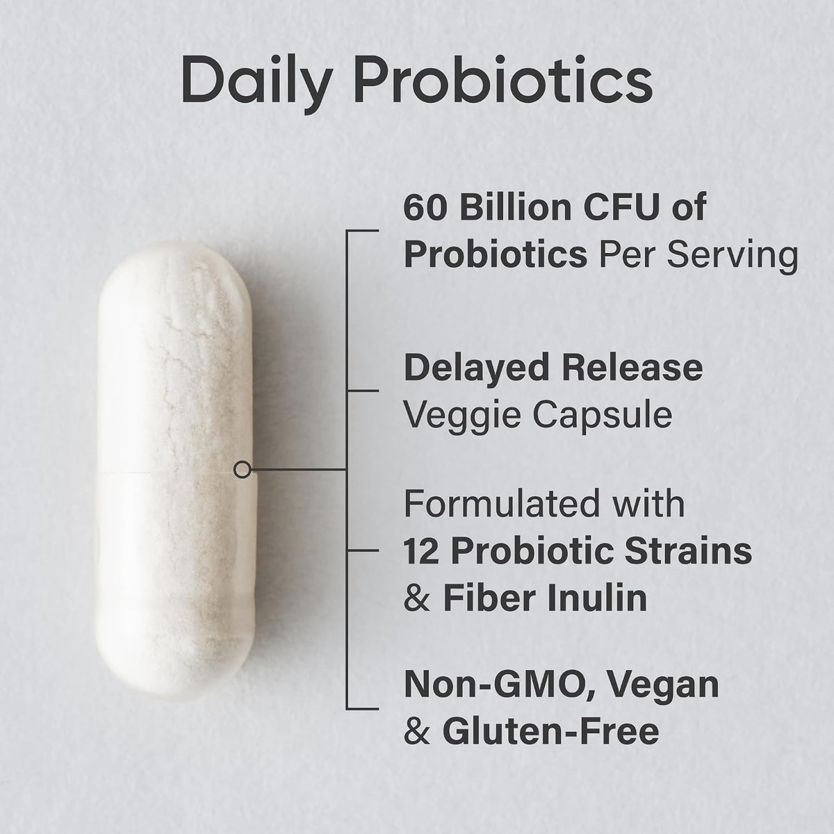 Sports Research® Daily Probiotics 60 Billion CFU, 30 Veggie Capsules