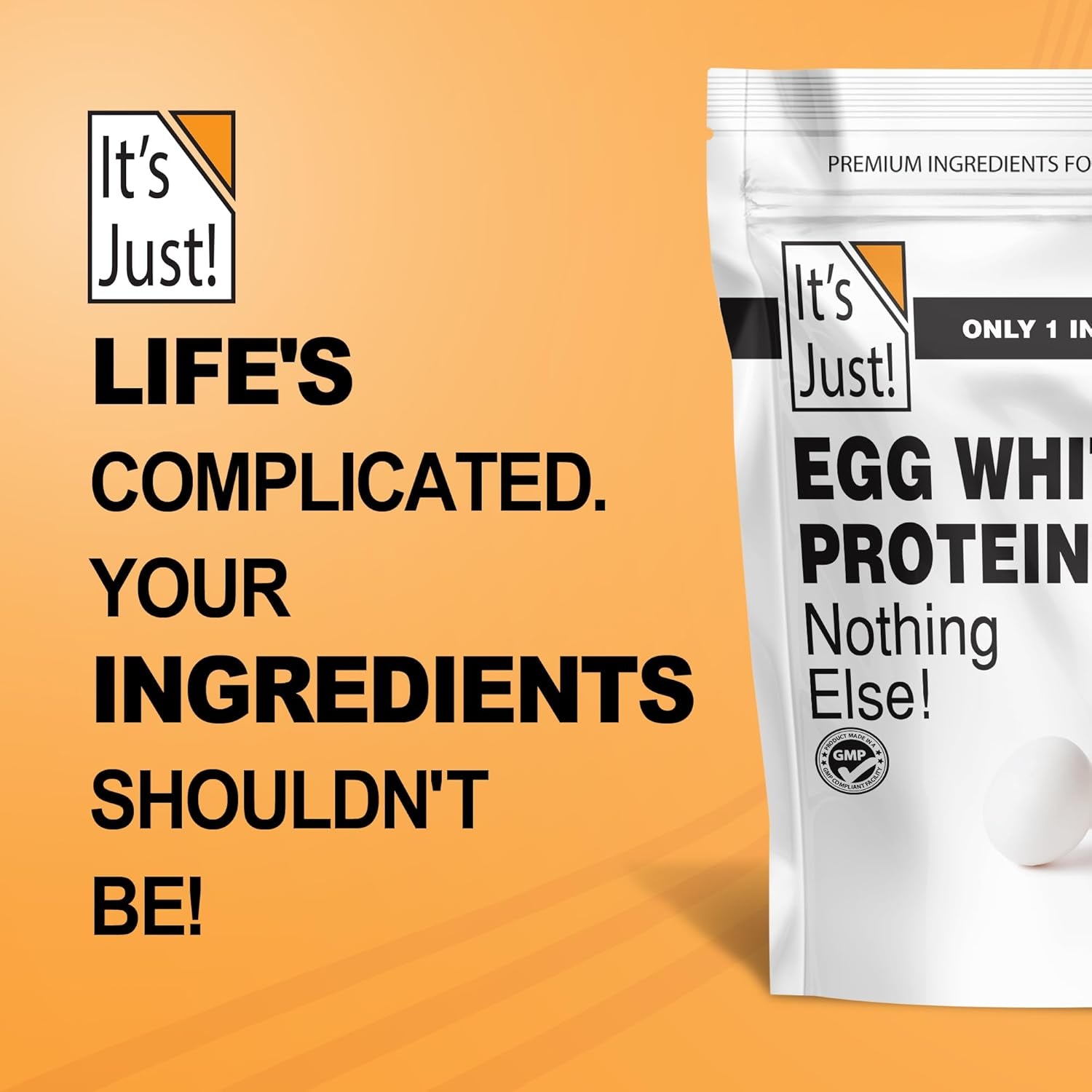 It's Just! - Egg White Protein Powder, Made in USA from Cage-Free Eggs