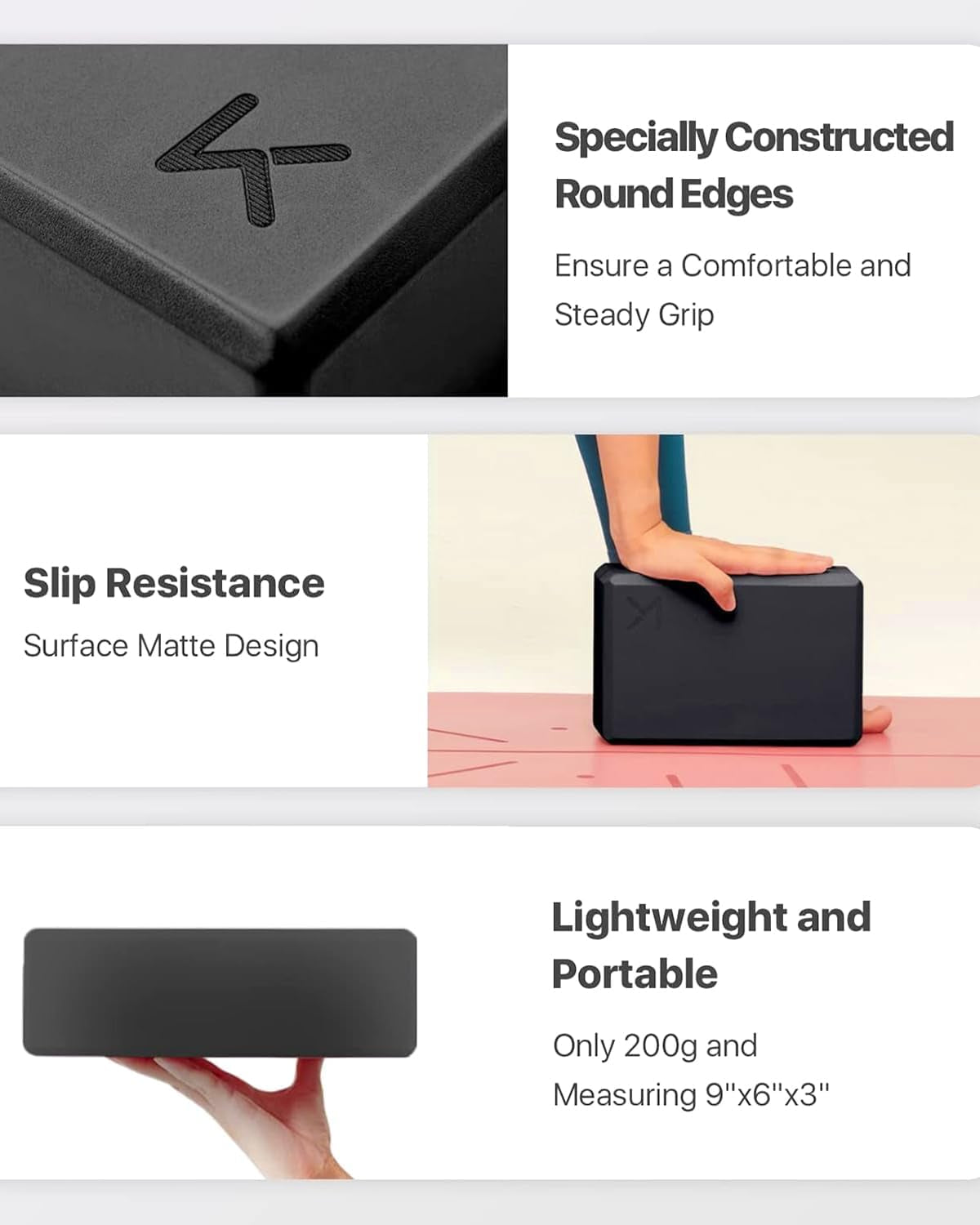 KEEP Yoga Block - High-Density EVA Foam 2 Pack