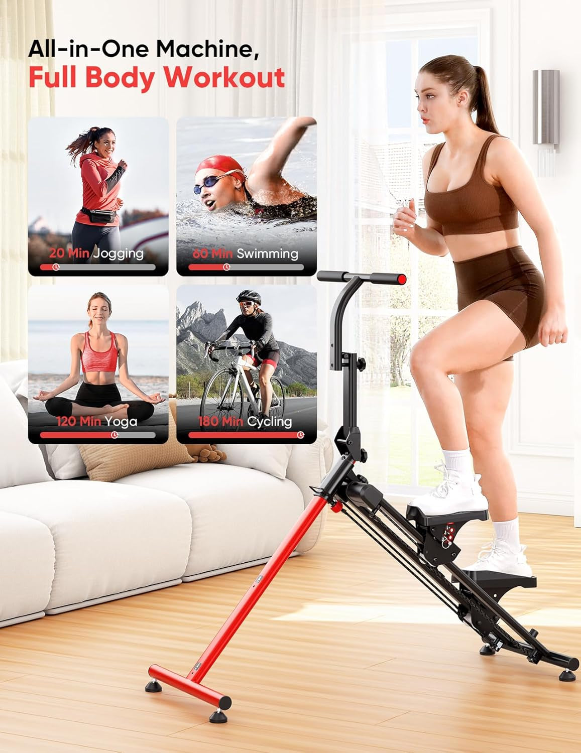 YOLEO Adjustable Resistance Stair Steppers for Exercise at Home