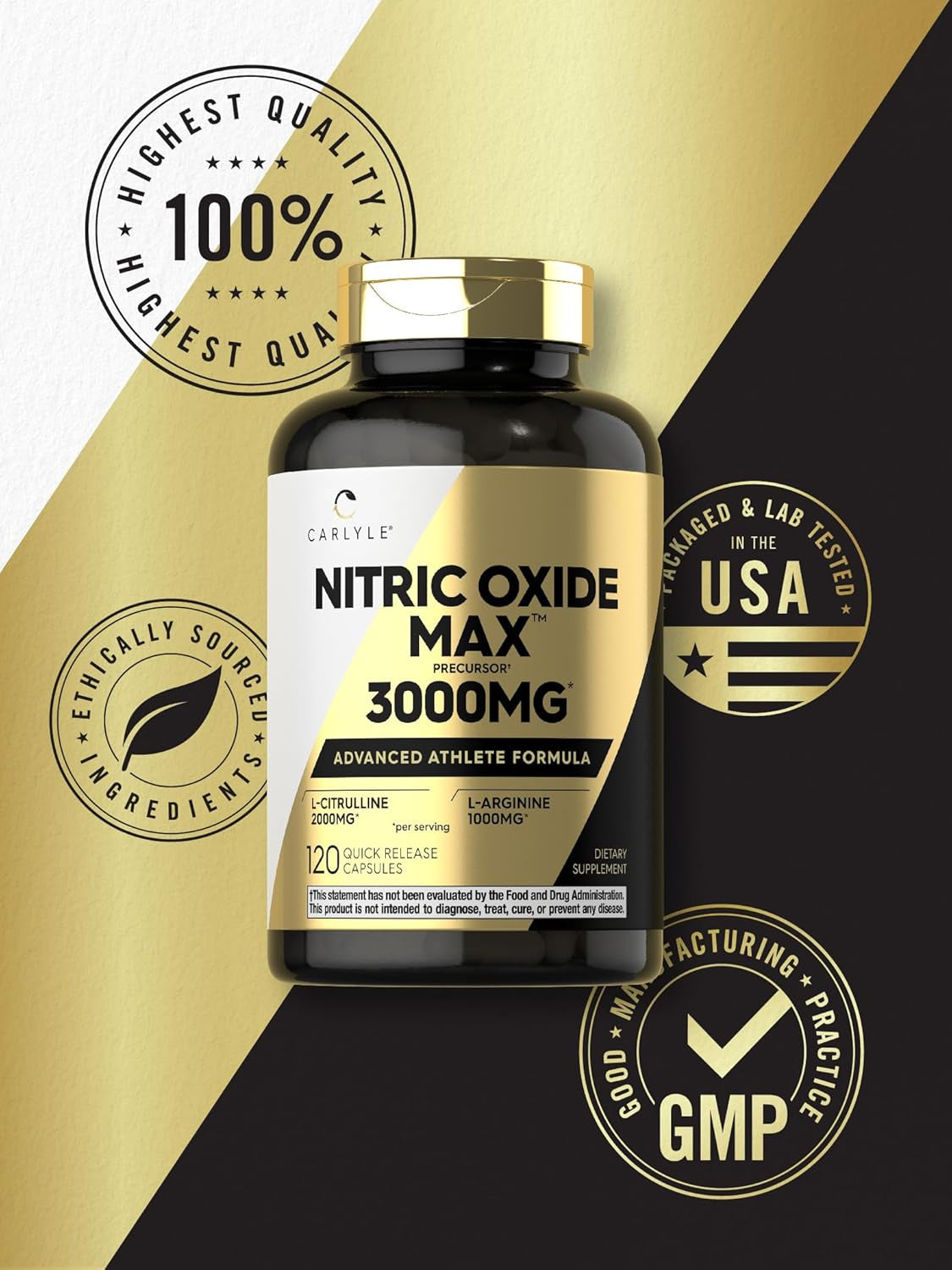 Carlyle Nitric Oxide Supplement 3000mg