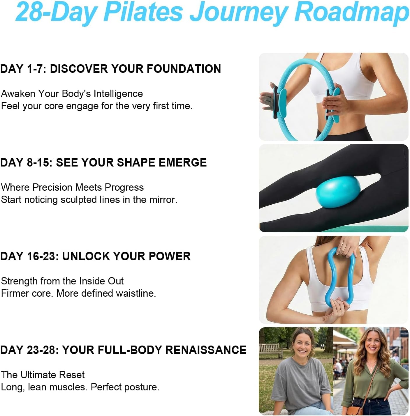 Home Pilates Ring and Ball Set for Women with 5 Resistance Bands
