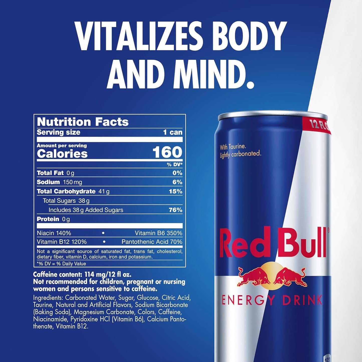 Red Bull Energy Drink, 12 Fl oz, Pack of 24 Cans