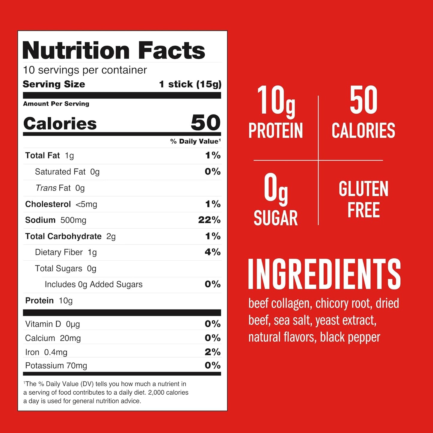 LonoLife Beef Bone Broth Powder Mix | 10 Portable Stick Pack Servings