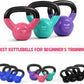 5 - 15lb Vinyl Coated Kettlebell Cast Iron Sets