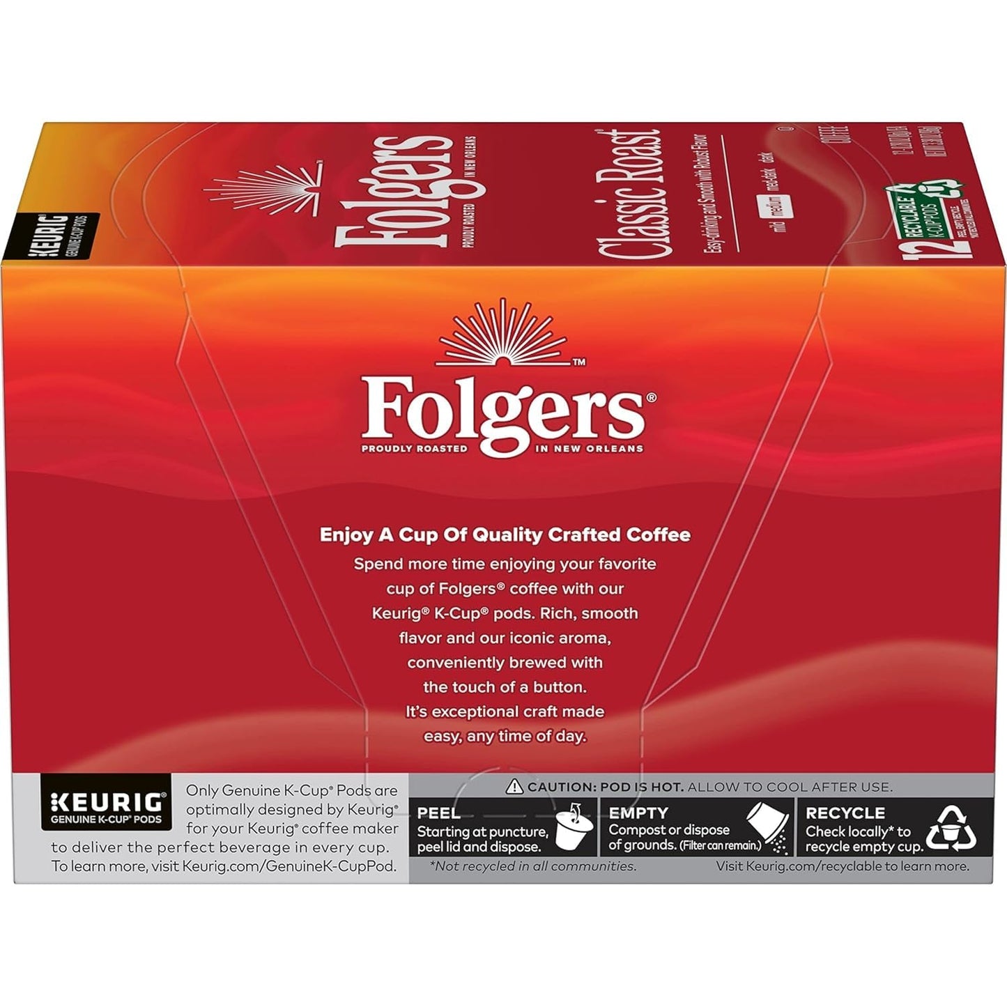 Folgers Classic Roast, Medium Roast Coffee, Keurig K-Cup Pods