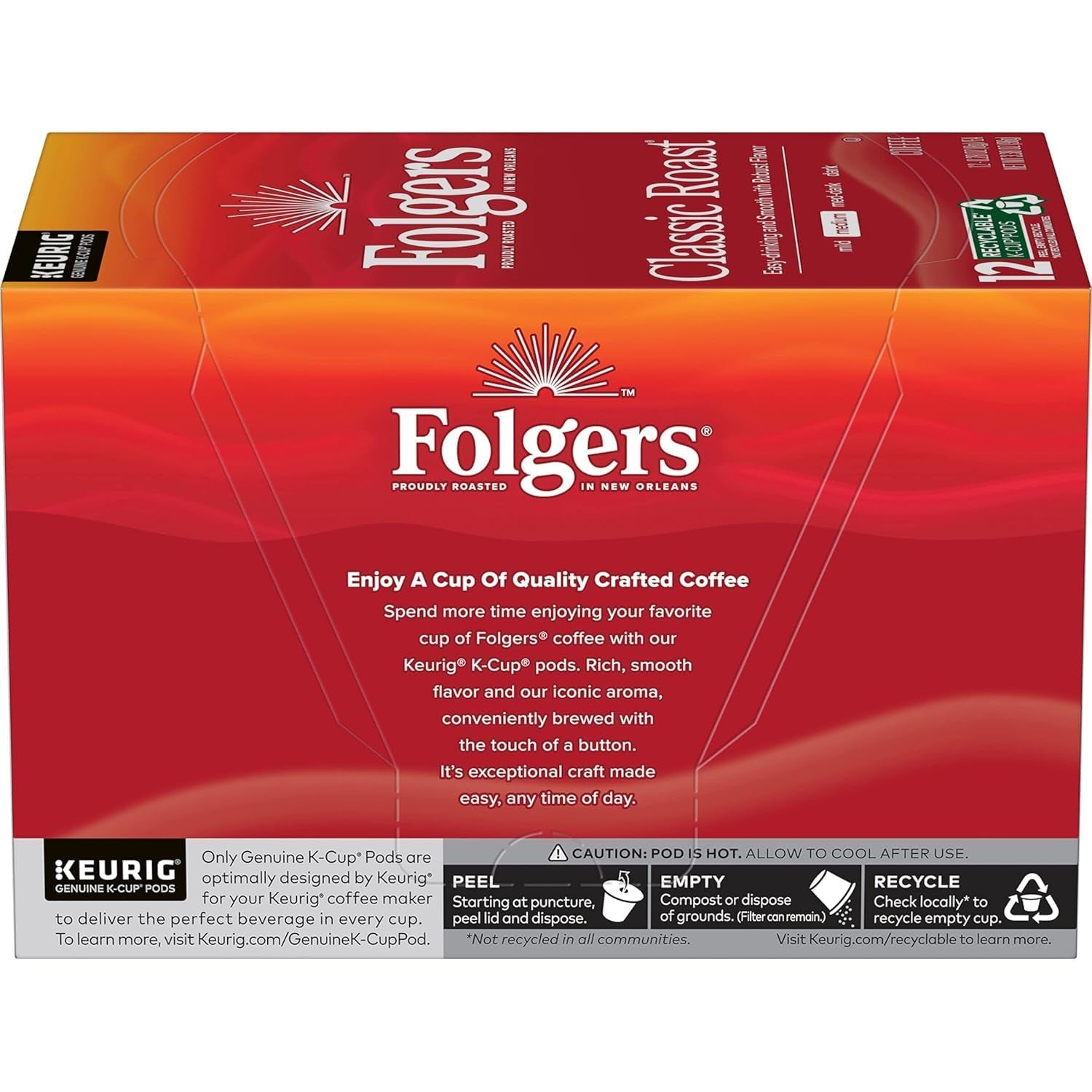 Folgers Classic Roast, Medium Roast Coffee, Keurig K-Cup Pods