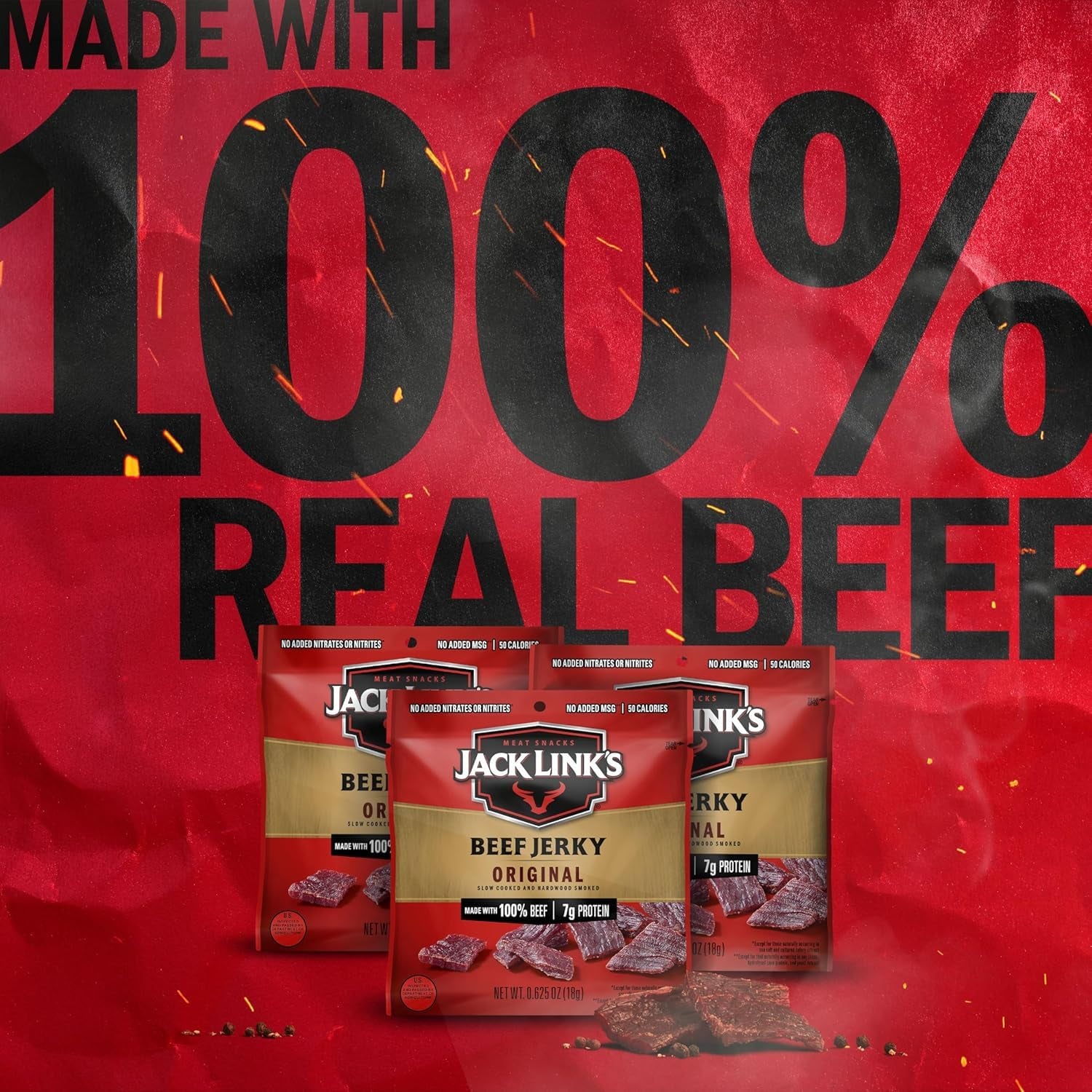 Jack Link's Beef Jerky, Original (Pack of 5)