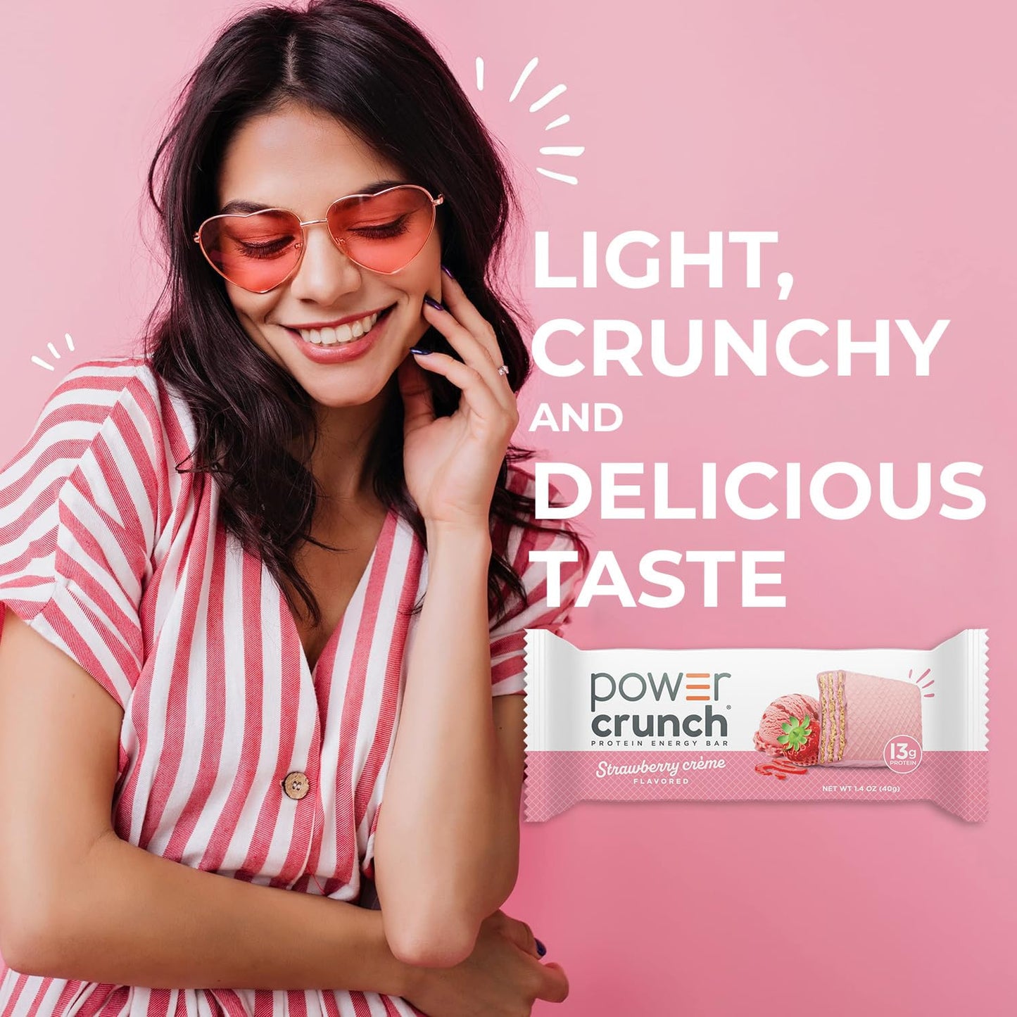 Power Crunch Protein Energy Wafer Bars, Strawberry Crème (12 Count)