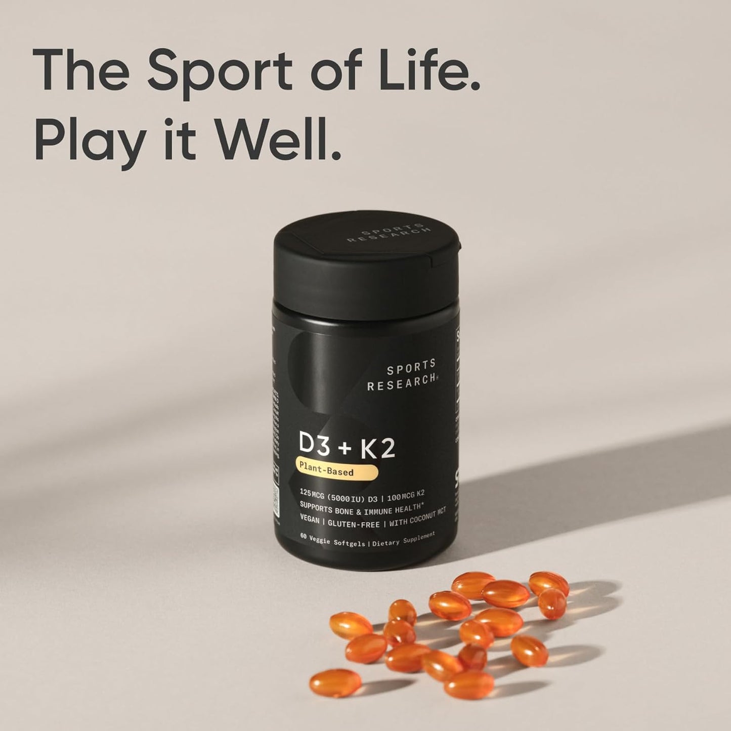 Sports Research Vitamin D3 + K2 W/ Coconut Oil