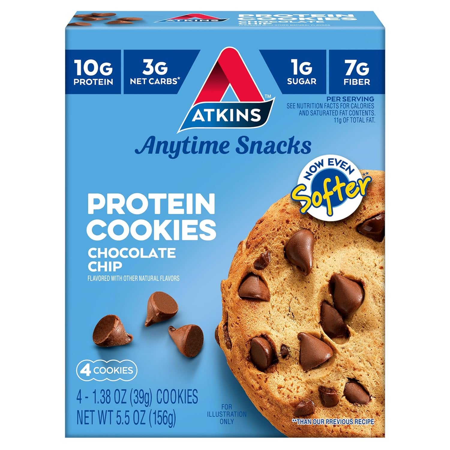 Atkins Chocolate Chip Protein Cookie, 4 Count