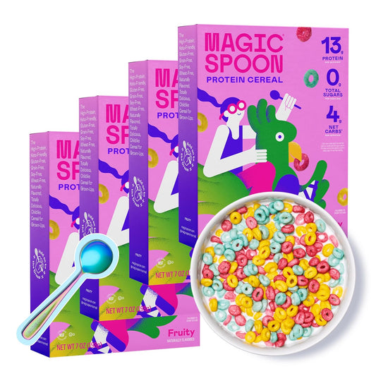 Magic Spoon Cereal - High Protein Cereals - 4 Pack, Fruity