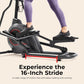 Smart Upright Elliptical W/Pulse Sensor Built-In, Indoor Full-Body Cross-Training & Cardio Exercise Machine for Home, Free Sunnyfit App Connection