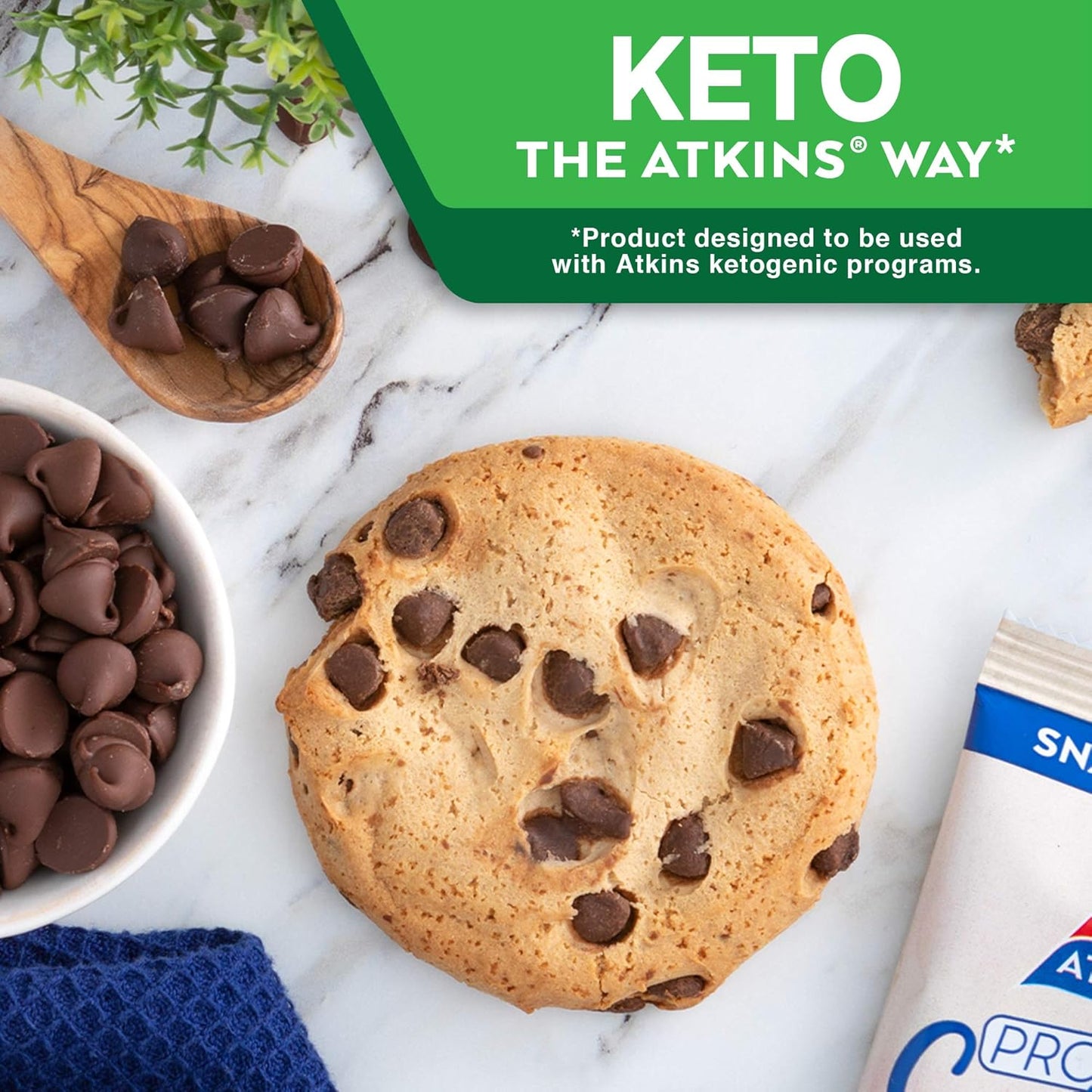 Atkins Chocolate Chip Protein Cookie, 4 Count
