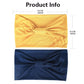 Gili 2 Pack Wide Headbands for Women Boho African Knotted Non Slip Fashion Hair Bands Yoga Running Sports Workout Gym Head Wraps Elastic Soft Cotton Cloth Turbans Bandana for Girls(Yellow,Navy)