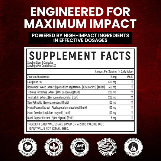 Premium Male Enhancement | Rapid Acting Blood Flow Support | Bigger, Rock Hard, Longer