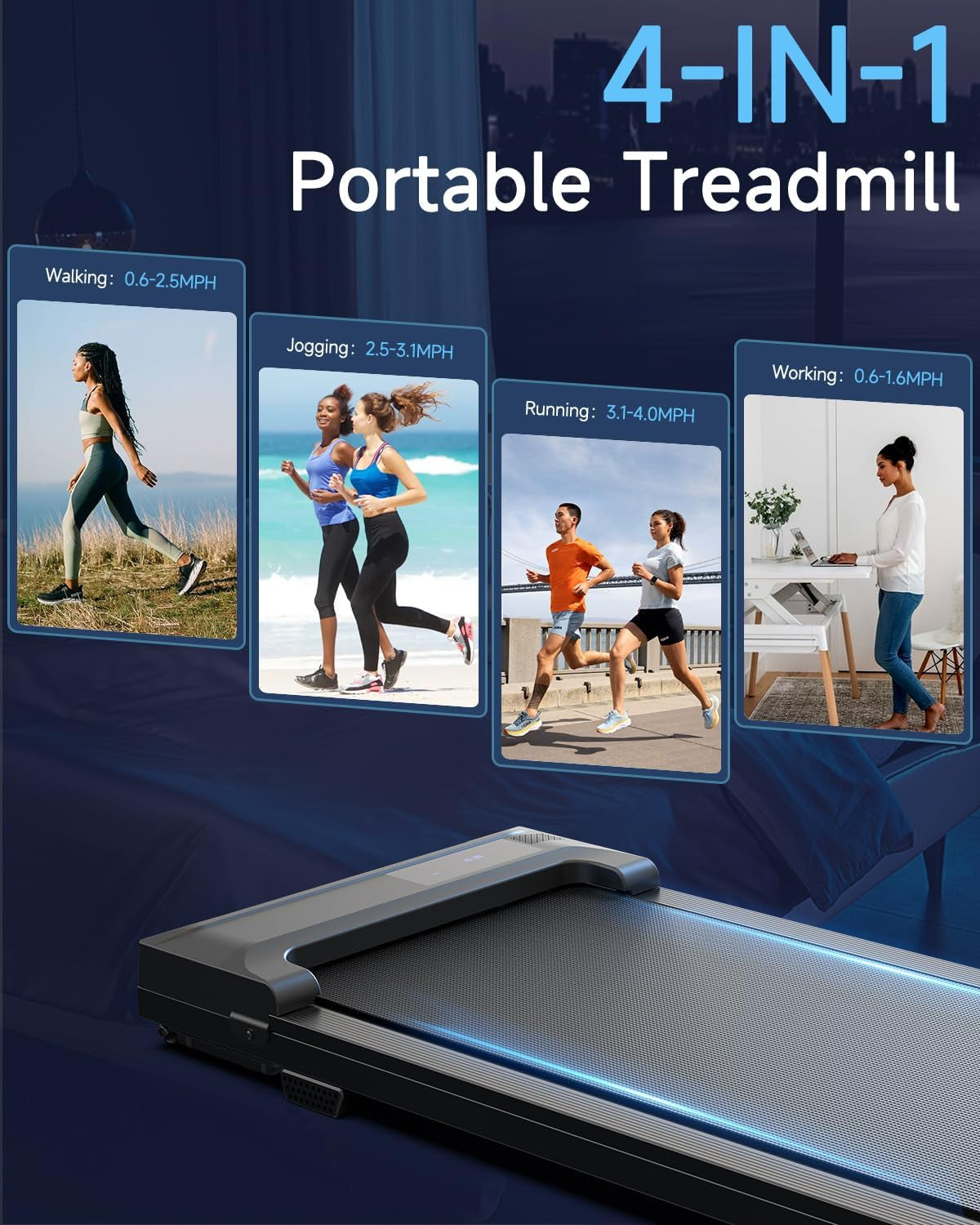 Walking Pad Treadmill for Home - Compact Treadmill with Adjustable Speed Remote