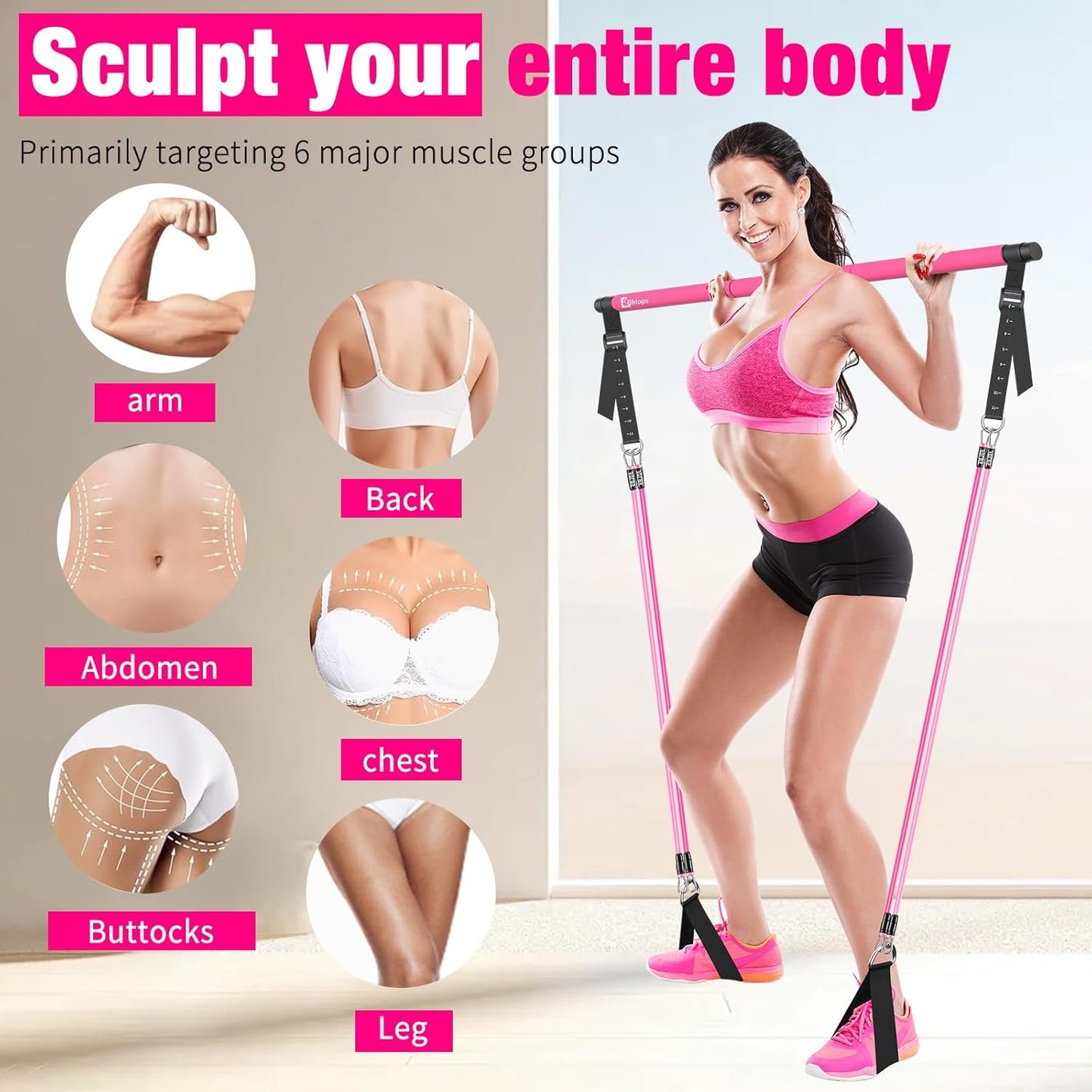 Pilates Bar Kit with Resistance Bands