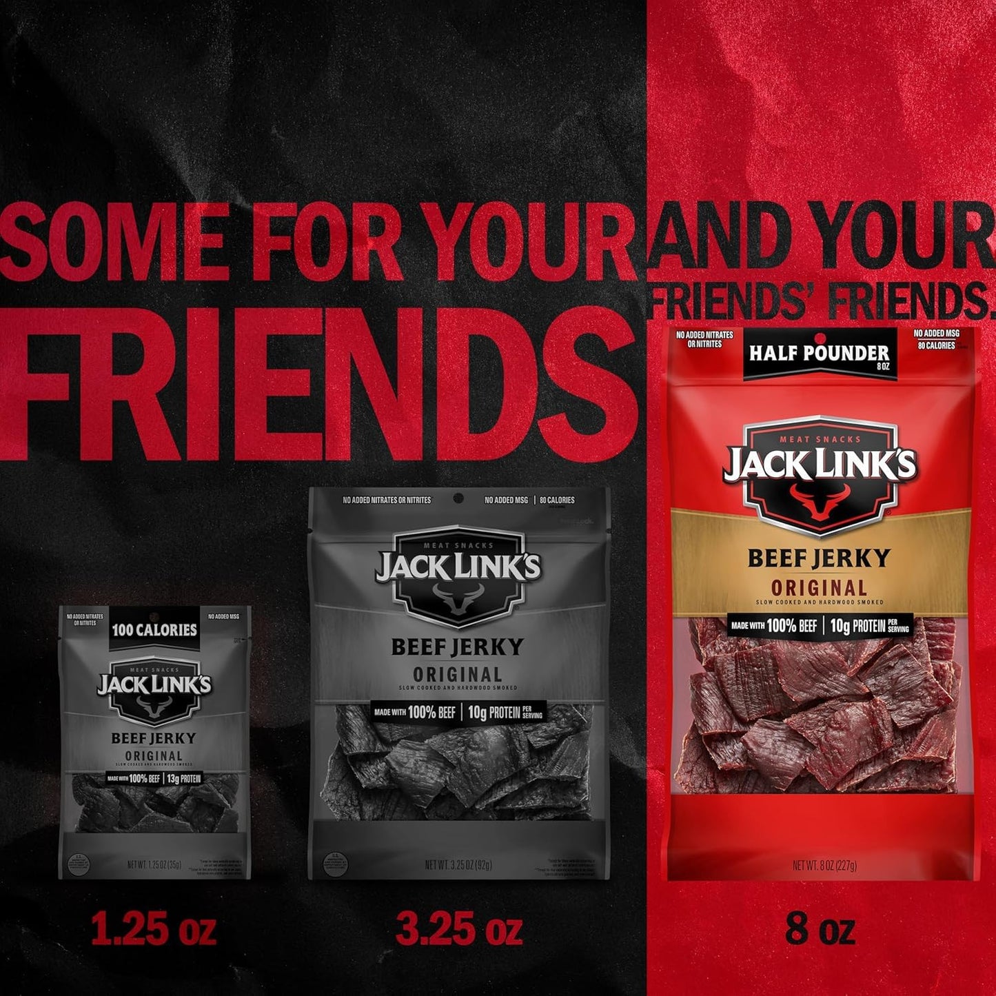 Jack Link's Beef Jerky Half Pounder - Original - 100% Real Beef