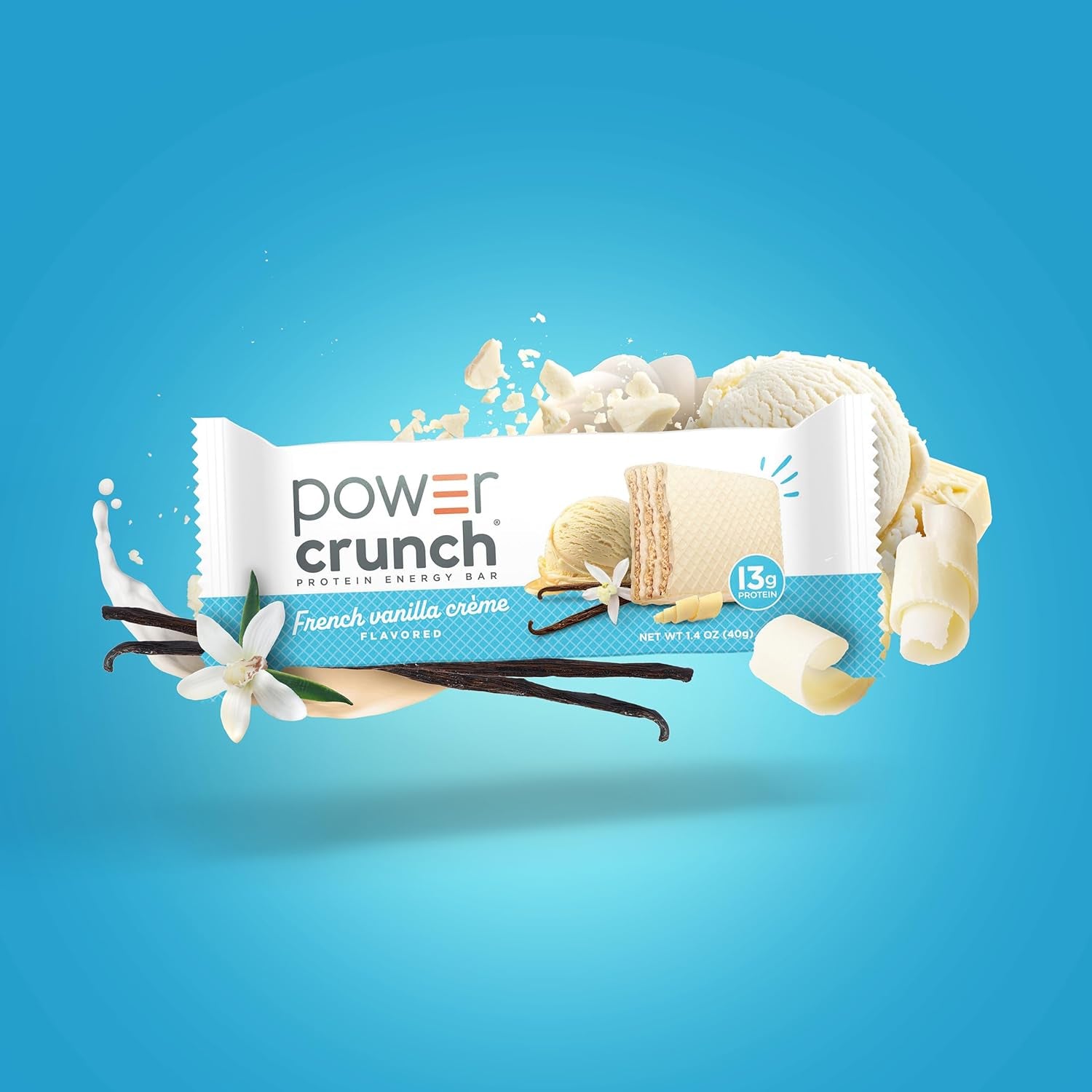 Power Crunch Protein Energy Wafer Bars, French Vanilla Creme (12 Count)