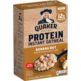 Quaker Protein Instant Oatmeal, Banana Nut, 12G Protein per Serving (6 Pack)